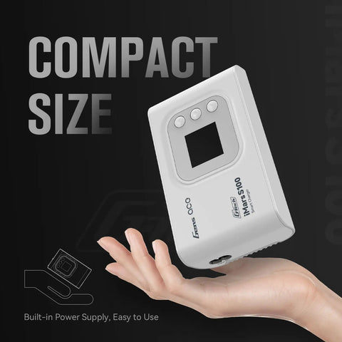 Hand holding Imars S100 G Tech Series 100W LiPo Battery Charger With Smart Chip Auto Charge And Auto Stop When Full No Hassle Plug And Play White Finish
