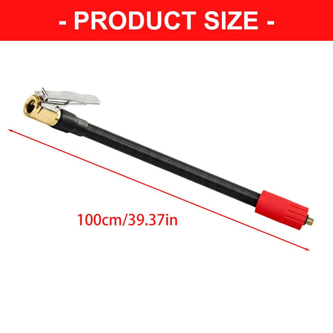 Three Pack 6mm Thread Air Hose 100cm Pressure Resistant Fits Vehicle Tire Inflators metal nozzle, 100cm hose, brass head