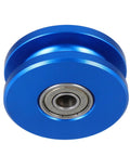 Heavy Duty Fitness Pulley Wheel With Aluminum Alloy U Groove And Dual Bearings, Silent Roller For Cable Pulley Systems, blue aluminum wheel