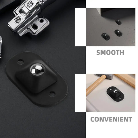 Close-up of 12 Pack Self Adhesive Swivel Caster Wheels With 360 Degree Spin Hassle Free Rolling Pads for easy installation.