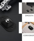 12 Pack Self Adhesive Appliance Rollers With 360 Spin Mini Caster Wheels For Kitchen Gear And Storage Totes Black low profile pads on dark surface.