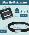 4 Pcs 1.1 Lb Scuba Weight Belt With Metal Block Buckle Coated Dive Weights Nylon Belt dimensions and weight shown
