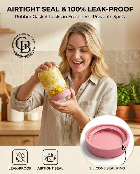 Straight Up Game Changer Bpa Free Glass Overnight Oats Containers With Tight Sealing Lids Durable Mason Jars For Meal Prep Fresh Breakfast Storage 16 Oz Four Pack Keep It Crisp