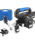 Slick Cordless Electric Tube Bender For Copper Pipe 1/4 To 7/8 Inch with battery charger and blue case for HVAC use.