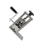 Sonew Dual Mode Electric Wire Stripper Hand Crank And Drill Powered Tool Automatic Copper Cable Stripping Machine view from the side with handle.