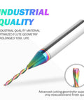 One Sixteenth Inch Downcut CNC Router Bit With Quarter Inch Shank, Extra Long Life TAC Coating, Carbide Spiral End Mill For Woodworking