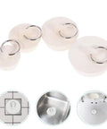 4pcs Rubber Sink Drain Stopper with Pull Ring for Bathtubs, various sizes, effective sealing for bathroom use.