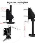 Four Pack Adjustable Furniture Leveling Feet Heavy Duty Support Up To 2000 Lb Capacity With 0 To 2.6 Inch Height Adjustment And Black Finish With Durable Zinc Plated Construction And Anti Slip Floor Protectors For Stable Level Surfaces, black adjustable leveler with base and screw
