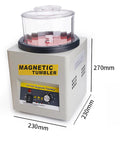 Heavy Duty 250W Magnetic Jewelry Tumbler Machine, 2000 Rpm Electric Polisher showcased with dimensions 230mm x 270mm.