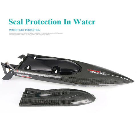 RTR 25.5 Inch Brushless Remote Control Boat With 2.4GHz Radio, 4WD Speed Watercraft showing waterproof hull
