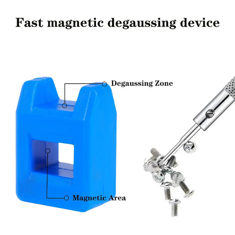 Magnetic degaussing device included in 39 Piece Pro Grade Precision Watch Screwdriver Set With Flat And Cross Head Micro Drivers From 0.6 mm To 2.0 mm High Hardness Steel Jeweler Tools For Watches Glasses Jewelry Electronics Repair