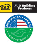 American made and earth friendly label from M-D Building Products logo