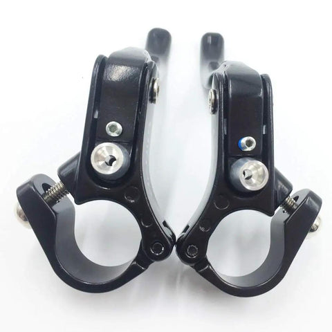Additional Road Bike Brake Lever Set For 22.2mm Clamp Handlebar Aluminum Alloy Top Mount Black shown front view.