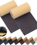 Leather Repair Patch Tape Kit DIY Two Pack 3X55 Inch Self Adhesive Refinisher Cuttable, coffee rolls, various colors.