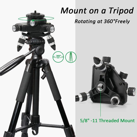 Heavy Duty Pro Grade Metal 360 Degree Rotating Base for Laser Level Tripod Connector with One Quarter Inch Threaded Mount