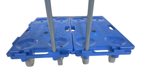 Interlocking Plastic Dolly Handle Attachment Dark Gray With Optional Steel Handle for industrial use