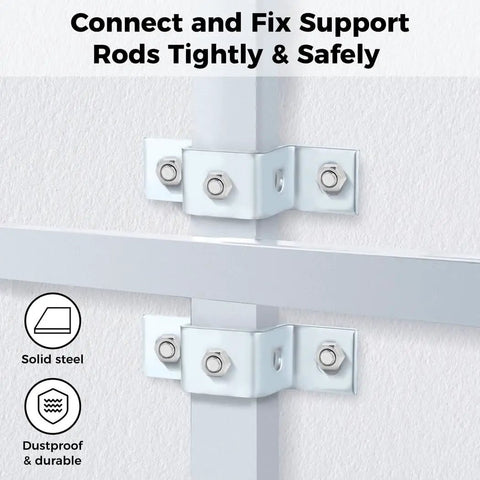 Five Hole Curved Strut Connector Brackets Pack Of Six Steel Support Rod Fittings with Electrogalvanized Finish installed