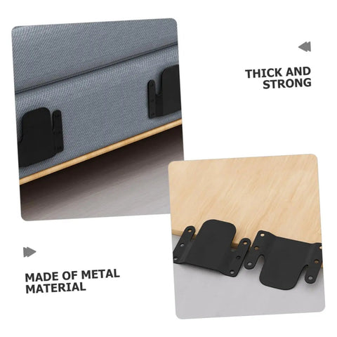 Heavy Duty 4 Piece Iron Sectional Sofa Connectors, No Sweat Install Couch Joint Brackets, Durable Furniture Hardware That Snaps Into Place For All Day Lounge Comfort