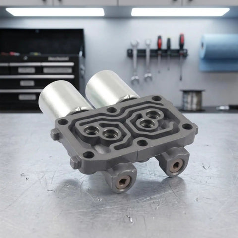 Road Ready Automatic Linear Solenoid Actuator Kit With Slick Hydraulic Seals And Four Spare O Rings For Hella Smooth Shifting On Japanese Automatic Transmissions, aluminum housing.