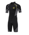 Men's 1.5mm Back Zip Shorty Neoprene Wetsuit Premium Dope Quality for spearfishing and water sports