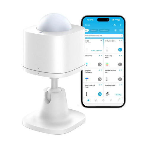 Smart Motion Sensor For Home Automation With Group Control Over Unlimited Devices, paired with smartphone app