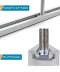 Close-up of 12 Inch Aluminum T Track Rails Set Of 2 With Double Cut T Slot for woodworking showing bolt compatibility.