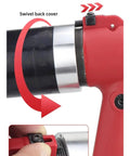 Close-up of a Rivet Nut Gun Kit Set Hydraulic Pneumatic Riveter For M3 To M12 showing positioning lever and swivel back cover.