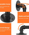 Adjustable corner design of Heavy Duty Metal Pipe Stair Railing And Indoor Handrails Built For Outdoor Steps Featuring Slick Adjustable Corners And A No Sweat Install Across 3 Foot Sections.