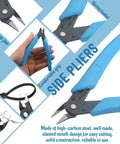 Side pliers with blue grip from the 8 Piece Model Tools Kit For Hobbyists And Beginners, Essential Hand Tools Set For Gundam Builds.