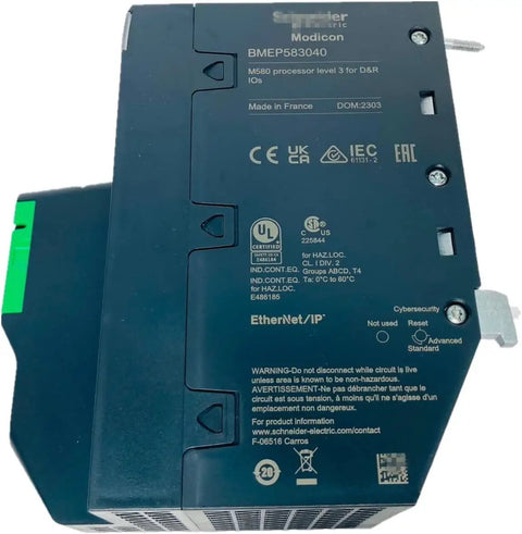 Back view of EPAC Programmable Automation Controller With Ethernet For Industrial Motion Control showing labels and connectors.