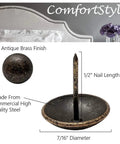 Premium Upholstery Tacks Nailhead Decorative Trim For Furniture Seven Sixteenth Inch Diameter 200 Count In Dark Antique Brass