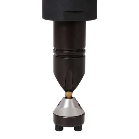 Close-up of the cutting head of an Electric Sheet Metal Nibbler 16 Gauge Cutter 500W 2000 RPM 360 Degree Rotating Nibbler.
