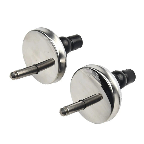 Two Pack Stainless Steel Toilet Hinges Top Fix Mountings Replacement Quick Fitting For Toilet And Bathroom Furniture, shown separately