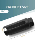 7/8 Inch 6-Point I-Type Side Gate Oxygen Sensor Socket For Car O2 Sensor Removal Tool, black, showing product size.
