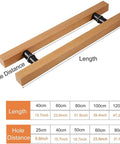 Heavy Duty Sliding Barn Door Handle Wooden Push Pull Bar For Wood Doors Durable Long Lasting 39.4 Inch Length with dimensions and material
