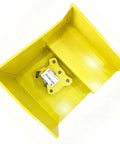 Robot Housing Cover And Mounting Bracket Protective Shell For A05B-1329-J038, A05B-1329-J042, A05B-1329-J031, OEM-Grade Industrial Robot Spare Parts For Quick Maintenance, Replacement, Plug-And-Play Durability And Body Protection. Yellow metal housing cover with mounting bracket, shown from above.