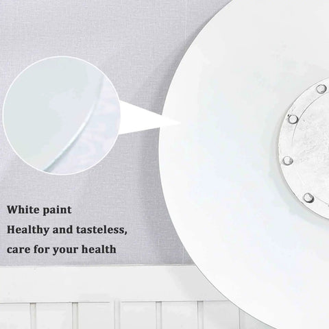 Close-up of Rotating Tabletop Serving Tray With Lazy Susan Turntable showing white paint finish, 26.7 inch, for dining tables.