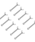 10 Pairs Stainless Steel Butterfly Wing Nuts With Screws Kit For Machines And D I Y Projects in silver.