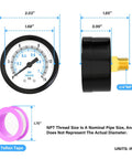 Well Pump Pressure Gauge 0 To 15 Psi, 1 Quarter In NPT, 2 In Dial, Center Back Mount, shown with Teflon tape for DIY projects.