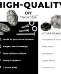 Solid Set Of Twenty Antique Silver And Gray Marble Oval Ceramic Cabinet Knobs Serving Dope Vintage Vibes That Will Level Up Your Kitchen Bedroom Or Bathroom Vanities Today with screws and washers.