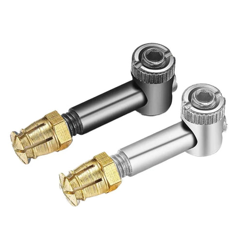 Close-up of gold cam lock fittings for furniture assembly, part of the Twenty Piece Set Of Knockout Gold Cam Lock Fittings For Furniture Assembly Rust Proof Heavy Duty Hardware Fasteners No Sweat Install Wardrobe Screws Tight Woodworking Connectors.