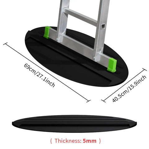 No Slip Ladder Stop Mat 27 By 15.7 Inches Rubber Anti Skid Stabilizer Pad with ladder on top, showing dimensions.