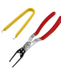 2-Piece Relay And Fuse Removal Tool Set With Relay Puller Pliers And Fuse Puller For Car Electrical Disconnects, red and yellow tools