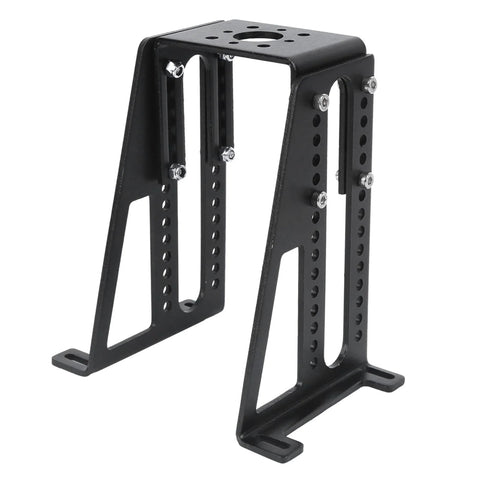 RC airplane aluminum motor mount stand, lightweight and durable, ideal for hobby models, adjustable size for secure motor installation.