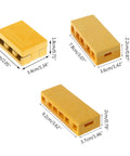 Bright Yellow 3-Wire E-Bike Motor Phase Wire Connector Junction Box dimensions and design for controllers and battery cables