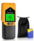 BLIZONTE Stud Finder Wall Scanner with green display, black and orange casing, battery, and pouch, 6 In 1 Stud Finder Tool.