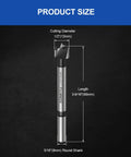 Knockout 2 Pack Of Half Inch Forstner Bits With Multi Tooth Heads dimensions with cutting diameter 1/2" and length 3-9/16"