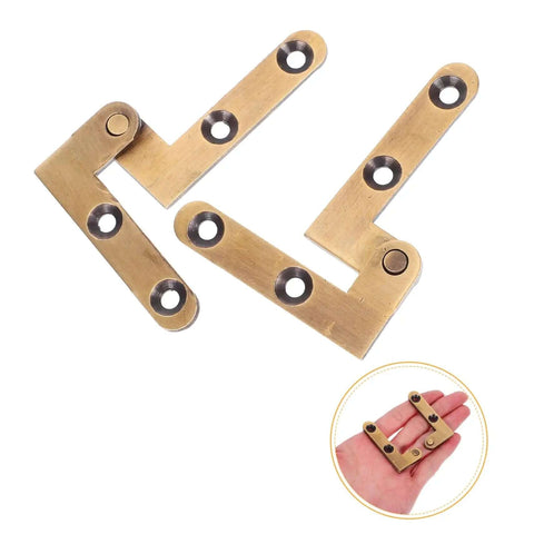 Heavy Duty Hidden Door Hinge Set For Secret Doors And Bookshelves, Invisible Pivot Bronze Hardware, 2 Pack, shown on hand