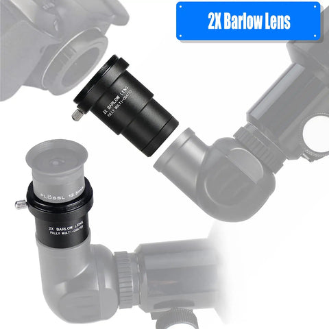 Epic 1.25 Inch Astronomy Accessory Kit With Carry Case Including Plössl Eyepieces 2X Barlow Lens and connector view