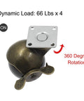 Tough As Nails Heavy Duty Steel Vintage Ball Caster Wheels With Smooth Swiveling Action And Reliable Locking Brakes Set Of Four with 360-degree rotation.